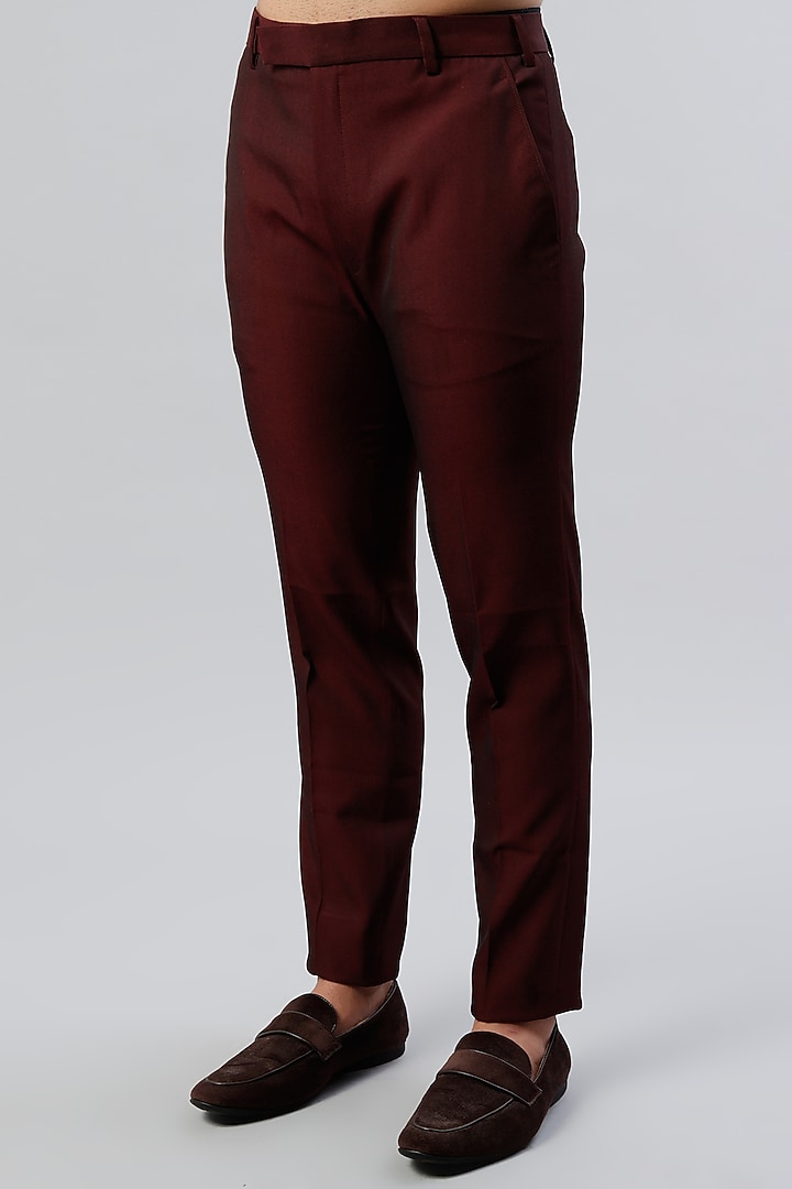 Wine Cotton Viscose Blazer Set by Kudrat Couture at Pernia's Pop Up Shop